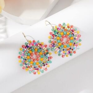 New Bohemian style Colorful beaded woven earrings